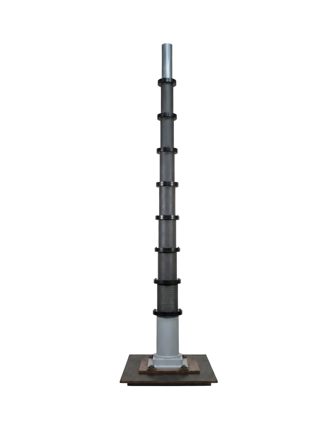Mast extended on indoor test rig